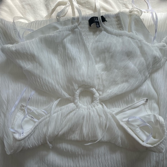 Summers Comin' White Tie-Back Cutout Maxi With Pockets - BRAND NEW - LULUS - S - Picture 6 of 8